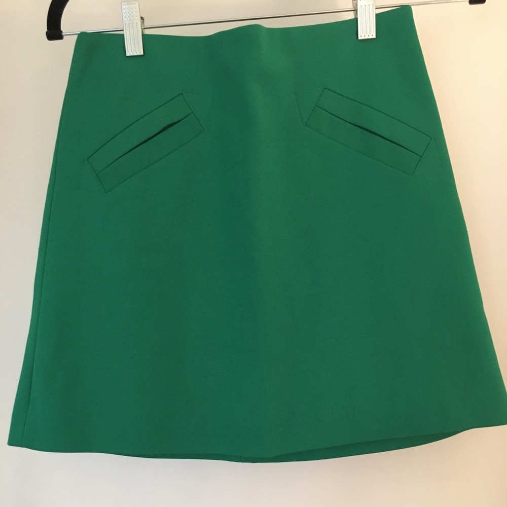 Zara kelly green a line mini skirt size XS